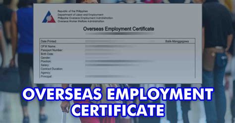 How to Apply for an Overseas Employment Certificate .